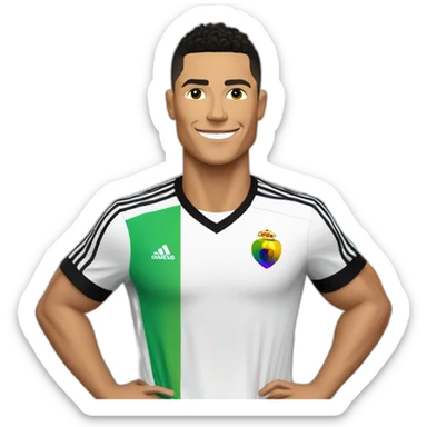 Ronaldo with the lgbt flag sticker