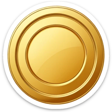 JUST THE CIRCLE  golden medal with a glossy finish, central empty space, details in border, golden  sticker