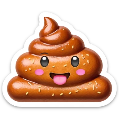 kawaii poop EMOJI made of SPAM MEAT sticker