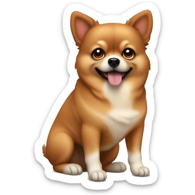 fat pomchi brown dog sticker