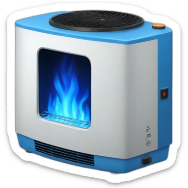 blue flame heater sticker