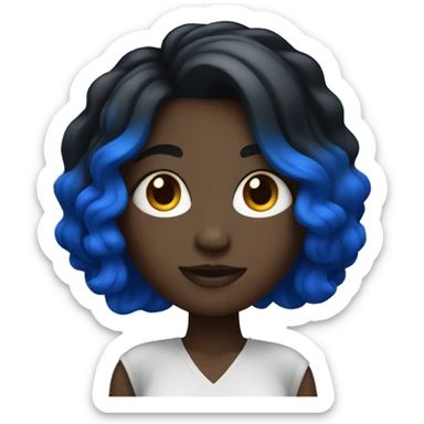 Lighting black girl with royal blue hair  sticker