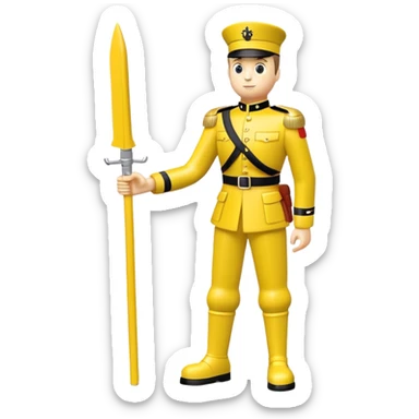 yellow plastic toy soldier sticker