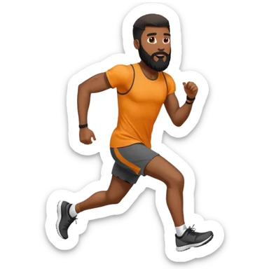 blackman with full beard running exercise sport sticker