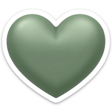 Sage green heart sticker