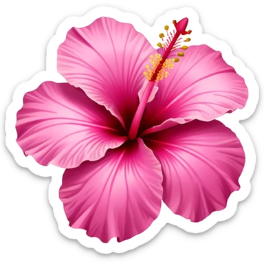 Pink hibiscus flower sticker
