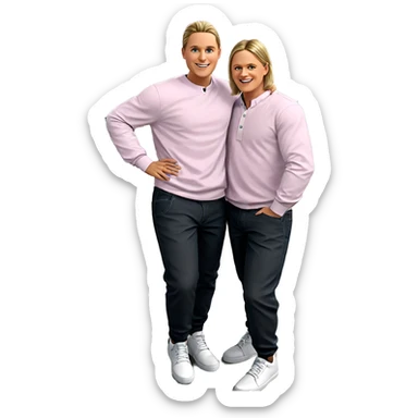 happy boys in stylish outfits sticker