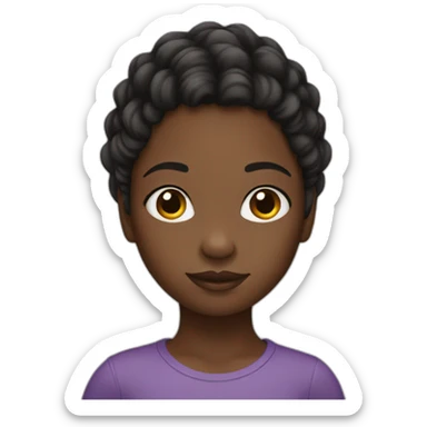 Young Black girl with attached hair sticker