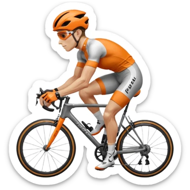 bicycle racer helmet orange sticker
