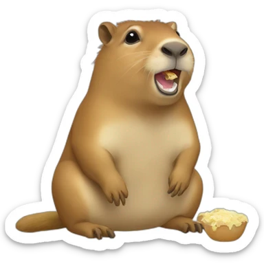 Cappybara Eating sticker