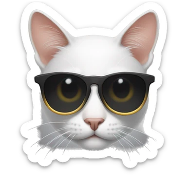 Cat with sunglasses sticker