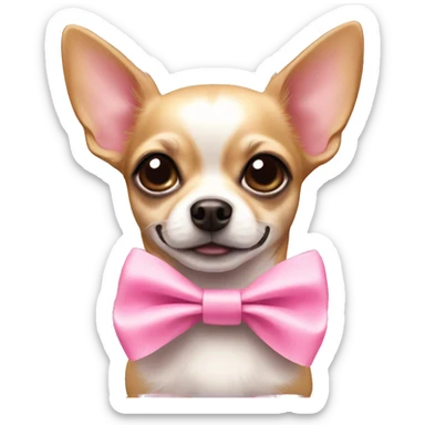 Cute chihuahua with pink bows sticker
