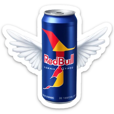 Redbull can with white wings  sticker