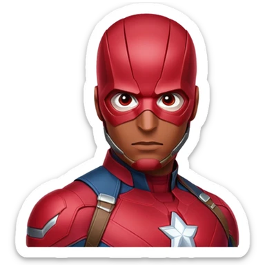 vision marvel red face  half body from captain america: civil war sticker