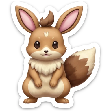Pastel buneary-lopunny-furret-eevee-fusion (full body) sticker