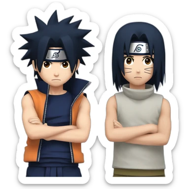 Naruto qui embrasse Sasuke sticker