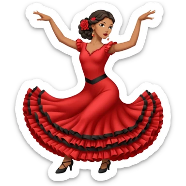 Flamenco dancer pose sticker