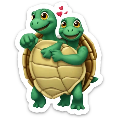 Turtles in love sticker