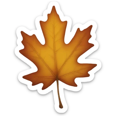 Autumn leave sticker