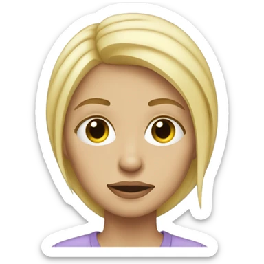 Blonde woman with tears in eyes sticker