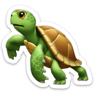 Tortue qui resemble  a un garcon qui joue au rugby sticker