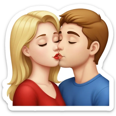 Girl kissing her boyfriend sticker