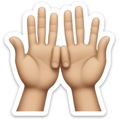 Emoji with hands in front - fingers locked together sticker