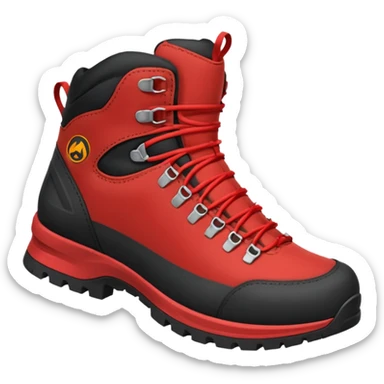 zapatilla de trekking con detalles en rojo sticker