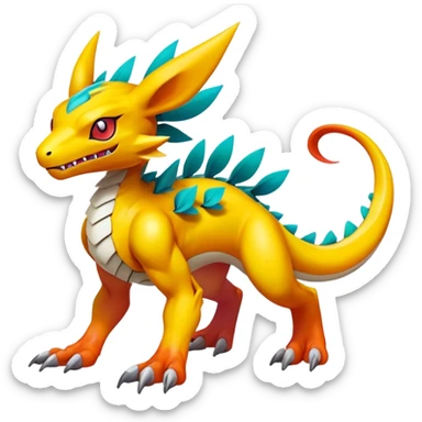 Colorful Exotic Pokémon-Digimon-Fakémon-hybrid-creature (full body) sticker