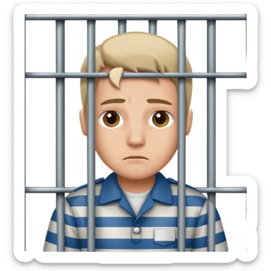 person in jail behind bars sticker