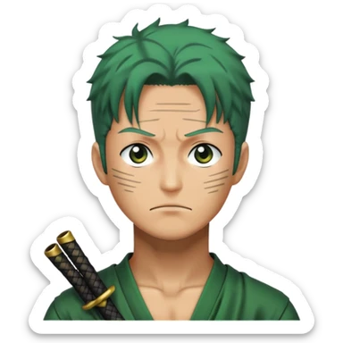 Roronoa Zoro wondering sticker