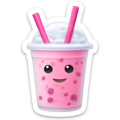 pink boba tea sticker