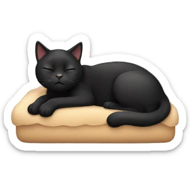 Sleepy black female cat sticker