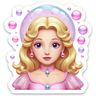 pink bubbles glinda sticker