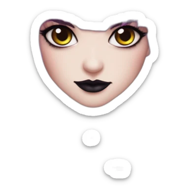 Elissabat-lightpinkskin-with-bangs-long-hair-dark-plumpurple-and-black-vampire-goth-makeup-pinkeyes-romanticgothcloses- sticker