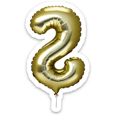 A number 3 foil balloon sticker