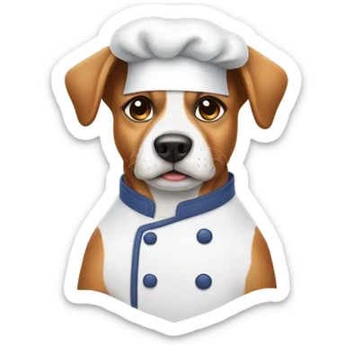 dog wwearing cheff clothes sticker