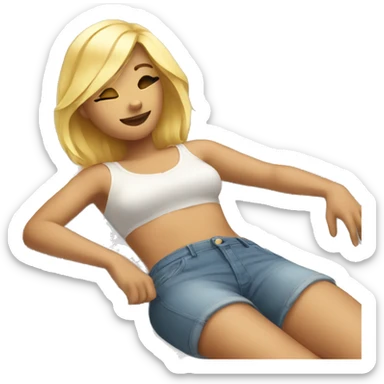 Blonde clean girl relaxing  sticker