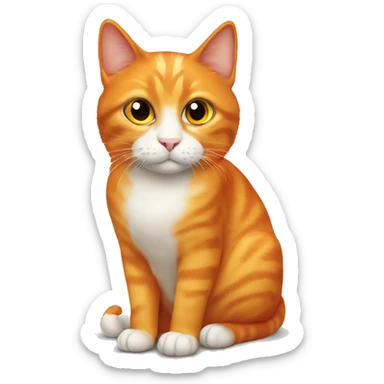 Orange cat with orange eyes sticker