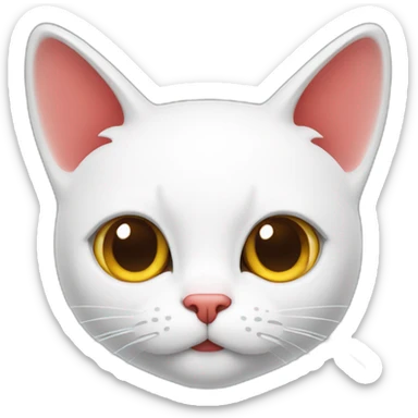 cat-very-pure-white-with-three-red-strip-on-a-head sticker