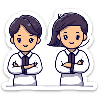 hair salon team in matching uniforms sticker