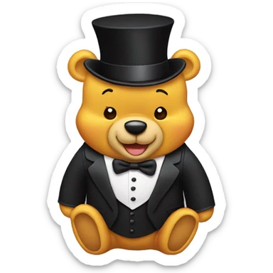winnie the pooh in tuxedo sticker