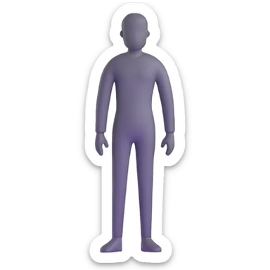 grey human silhouette with no facial features, no face, no eyes, no nose, no mouth, simple outline sticker