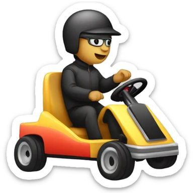 Keyboard letter "t" driving a gokart sticker