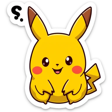 cartoon Pikachu with poop emoji sticker