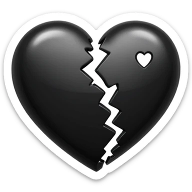 Siyah kırık kalp sticker