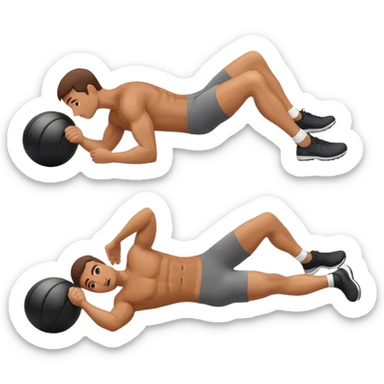 man laying down bicycle-crunches exercise sticker