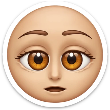 standard eye emoji with eyelid halfway closed, mid-blink sticker