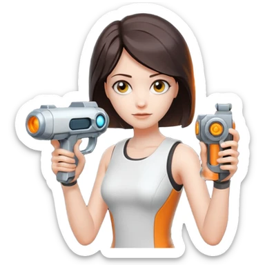 Chell portal gun glados sticker