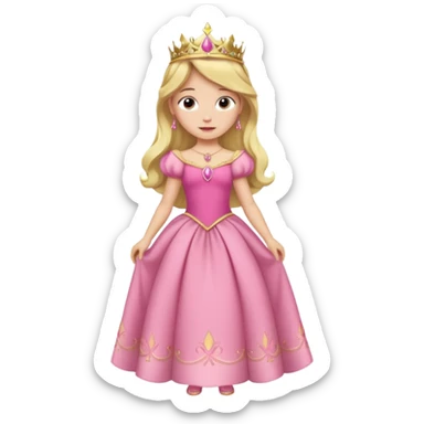 Princesa aurora Disney com vestido gcom uma tiara pequena e corpo inteiro, sticker